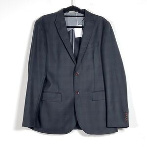 Lands’ End Canvas Unstructured Blazer Mens Sz 40 Tartan Shadow Plaid 2 Button